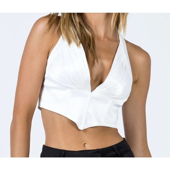 Princess Polly White Crop Top - Picture 1 of 5